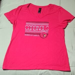 NWT Women's Red Louisville Cardinals V-neck Shirt
